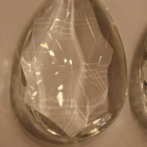 1 Pcs Clear Teardrop Chandelier Crystals Chandelier Prism Crystals Flat Back 76 mm. Mandorla Goccia Trasparente