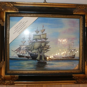 Painting Watercolor painting on 925% silver plate framed by Italian craftsmanship Made in Italy