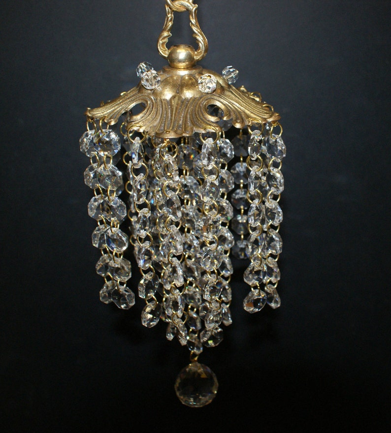 4.33 wind chime brass Brass Bobeche Wind Chime Crystal Etsy