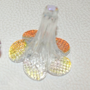 Glass AB Iris chandelier parts for 70 / 80 years Sciolari Venini Murano Replacement for original Murano Chandelier Flower 5 Iridescent Petals