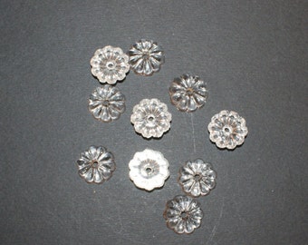 20 Pcs Type Swarovski Article 8071 Crystal RAISED FLOWER 15 mm. Holed Beads 2mm.