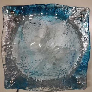 Murano Mazzega wall lamp bubble glass huge ice glass Toni Zuccheri made in Italy 1970s