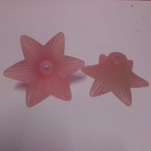 Glass Pink Satin chandelier parts for 70 / 80 years Sciolari Venini Murano Replacement for original Murano chandelier Flower 6 Petals Pink Sat.