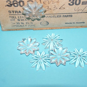 Lotto 5 Pezzi Rosette Swarovski Crystal Clear Stars Component - Decoration - Stella Rosetta Introvabile anni 80" Strass 30 or 25 mm 8075