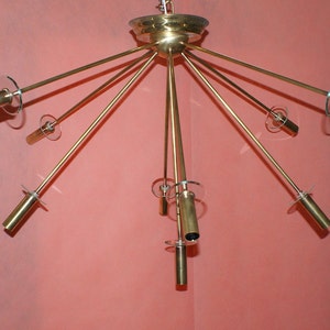 Sputnik 9 LUCI design 50 60 Stilnovo arredoluce arteluce gauriche meulle stile CHANDELIER 60&#39;S Beatifull brass/Glass