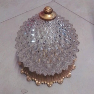 Ceiling lamp Sciolari glass rostrate frame solid brass
