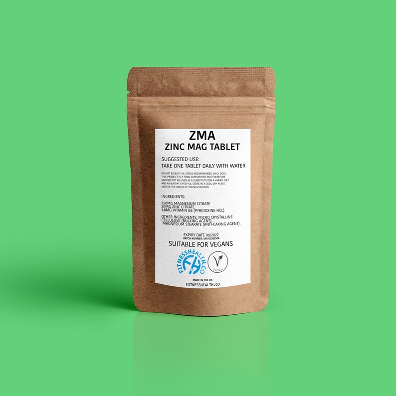 Zinc Magnesium Vitamin B6 ZMA Testosterone & Sleep Supplement Etsy