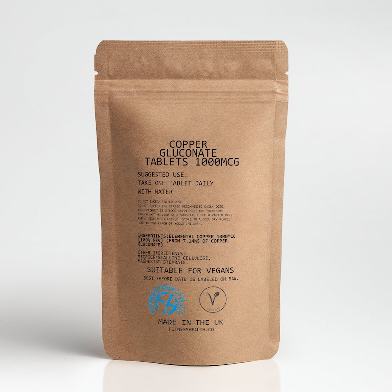 Copper Gluconate Tablets Vegan Friendly Immune system Support Etsy