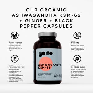 Organic Ashwagandha KSM-66 with Ginger & Black Pepper image 3
