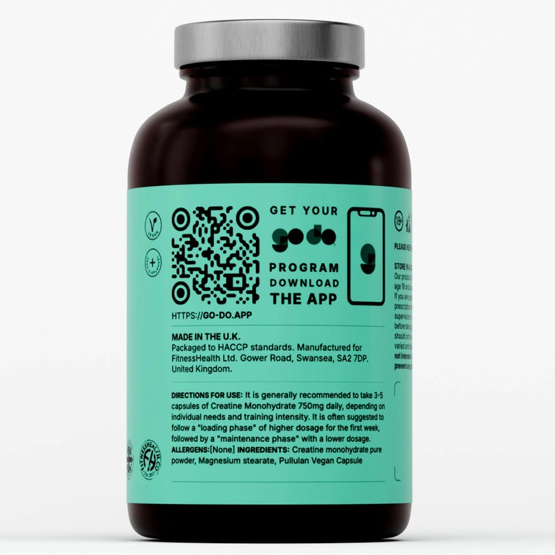 Creatine Monohydrate 750mg | Vegan Capsules | UK Made Fitness Supplement image 6