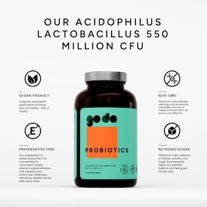 Probiotic Acidophilus 550 Million Active Cultures - Gut Health Vegan Tablets image 3