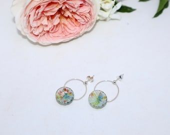 Pendientes colgantes de cristal de margarita salvaje hechos a mano grandes - costa de oro