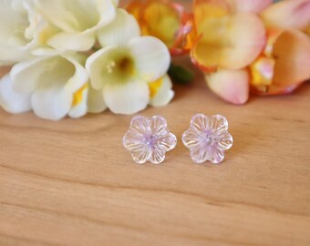 Pendientes de cristal de flores silvestres hechos a mano