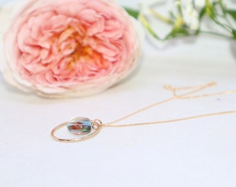 Collar Eclipse de Gold Coast hecho a mano en vidrio soplado y oro macizo de 9 quilates