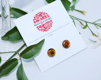 Pendientes de espárragos de vidrio con lámparas de cereza y cereza hechos a mano