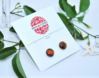 Pendientes de espárragos de vidrio con lámparas de cereza y cereza hechos a mano