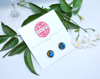 Pendientes de espárragos de vidrio con lámparas de cereza y cereza hechos a mano