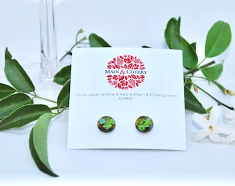 Pendientes de espárragos de vidrio con lámparas de cereza y cereza hechos a mano