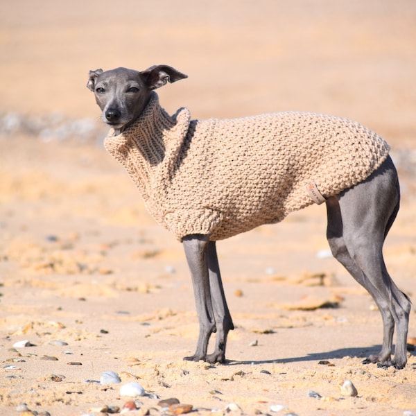 Pull lévrier italien- Sable| Laine | Vêtements de lévrier italien