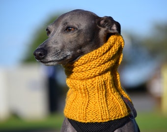 Woollen Dog Snood - Various Colours, Dog head warmer, whippet, Italian Greyhound, greyhound, saluki, lurcher, sighthound, neck warmer