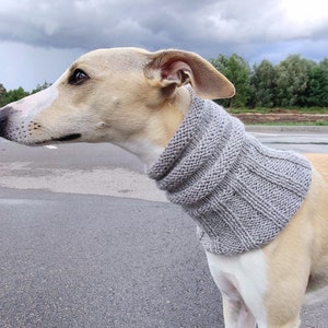 Woollen Dog Snood Various Colours, Dog head warmer, whippet, Italian Greyhound, greyhound, saluki, lurcher, sighthound, neck warmer image 3