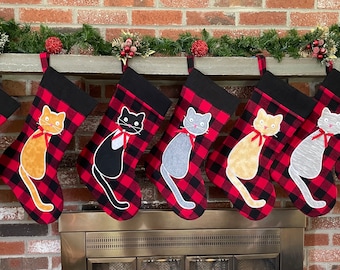 Cat Christmas stocking personalized