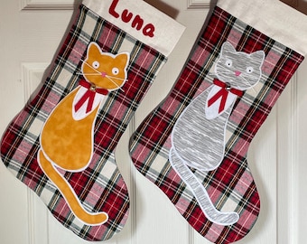 Cat Christmas stocking personalized