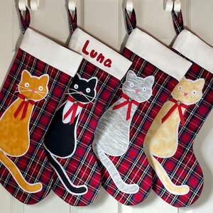 Cat Christmas stocking personalized