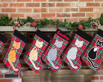 Cat Christmas stocking personalized