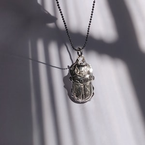 Silver scarab pendant, Egyptian Scarab necklace, ancient Egyptian Scarab, scarab symbol of rebirth, rebirth jewelry, symbol of Egypt