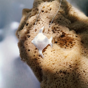 Angelfish pendant in sterling silver, fish necklace in silver, silver fish pendant, silver zodiac necklace, pendant for her, Pisces necklace
