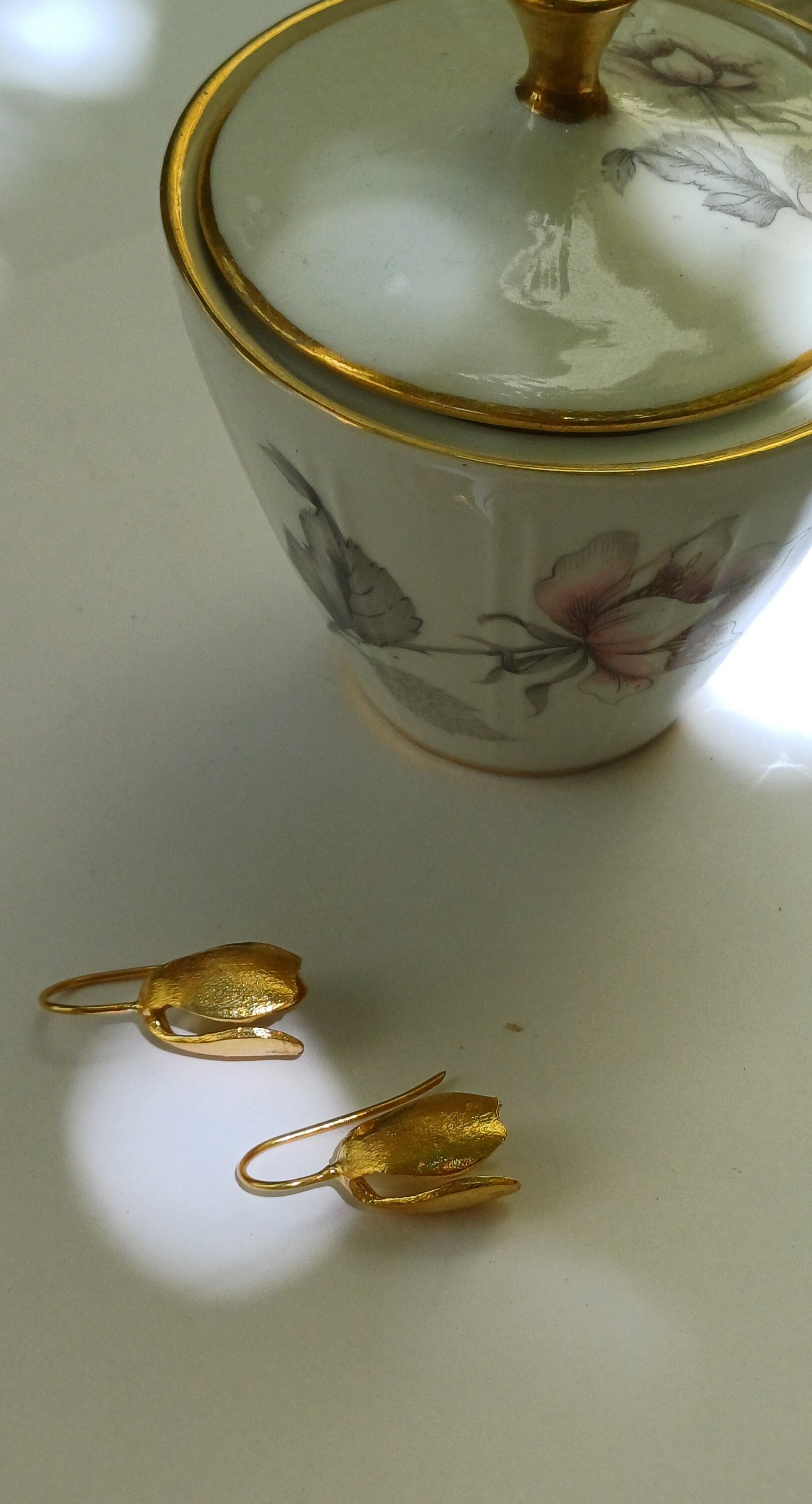 Orecchini A Borchie In Argento Sterling 925 - Motivo Fiore Tulipano