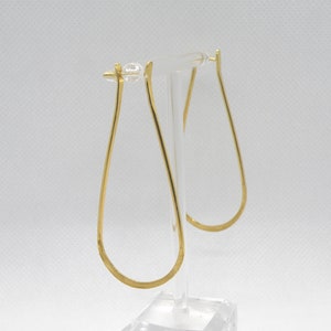oval hoops in silver, oval shape hoop earrings, minimal design, geometric shape, hammered earrings, gold plated silver hoops, boho jewelry image 2
