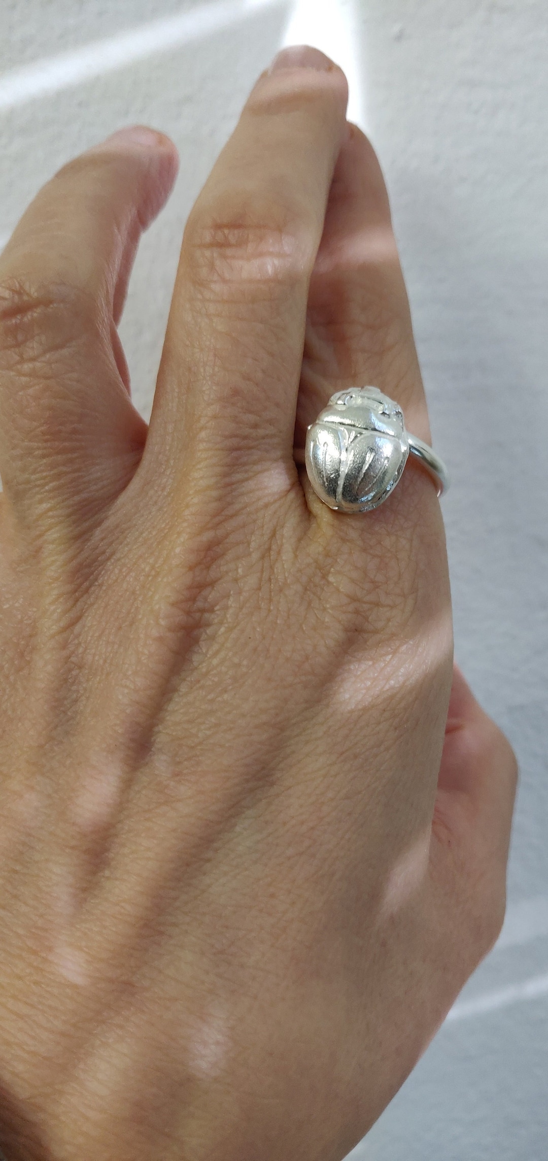 Anello in argento sterling con scarabeo: scarabeo egizio, simbolo