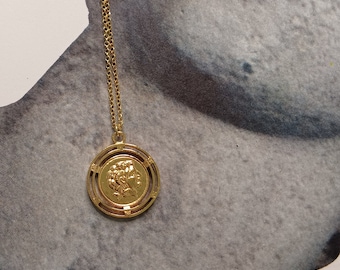 Handcrafted Gold Plated Alexander the Great Pendant, Ancient Greek Coin