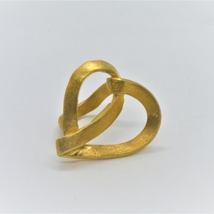 Sterling Silver Tangled Heart Ring: Minimalist Boho Style