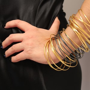 Gold-plated handcrafted hammered bangle, Silver charm Bangle, Hammered Bangle, hammered Jewelry, boho hippie gipsy style charm bracelet