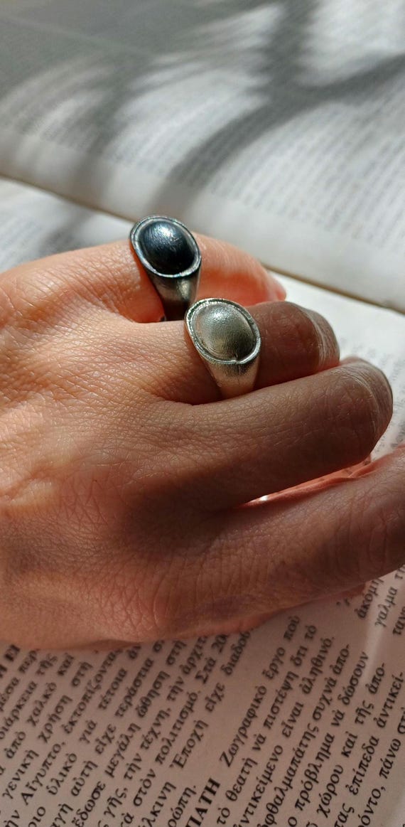 Anello Chevalier minimalista in argento sterling Finitura opaca