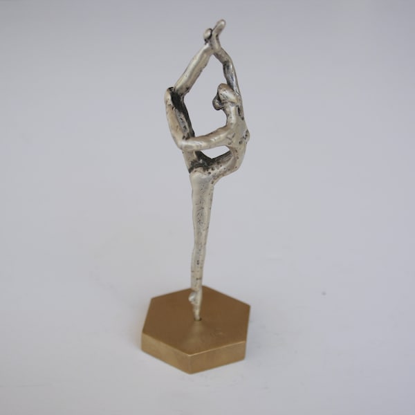 Sculpture ballet, ballerine argentée, figurine de danse en bronze, danseuse de ballet, danse classique, miniature de statue de ballerine, bijoux alexia