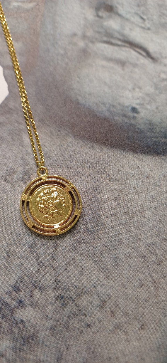 Alexander the great pendant, gold pendant of Alex… - image 2