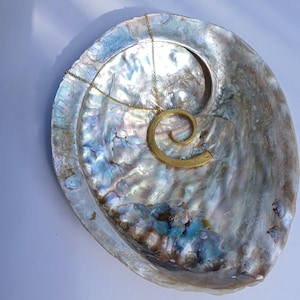 Gold Plated Sterling Silver Spiral Pendant: Ancient Greek Symbol