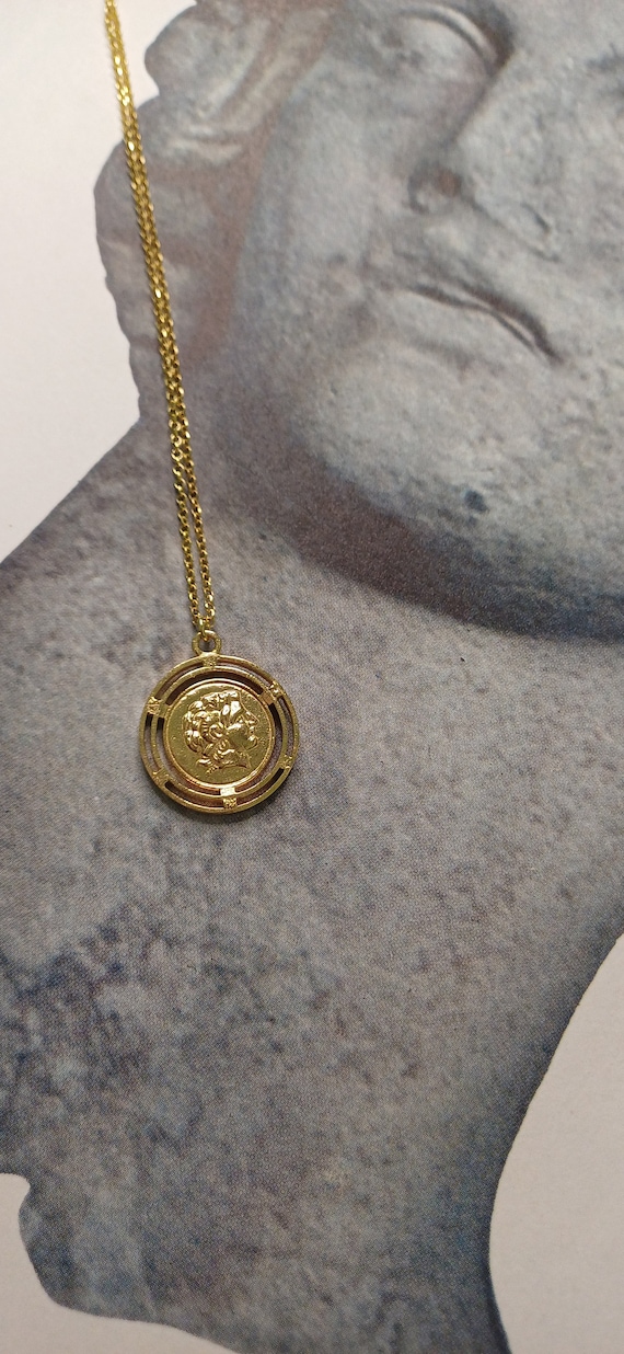 Alexander the great pendant, gold pendant of Alex… - image 4