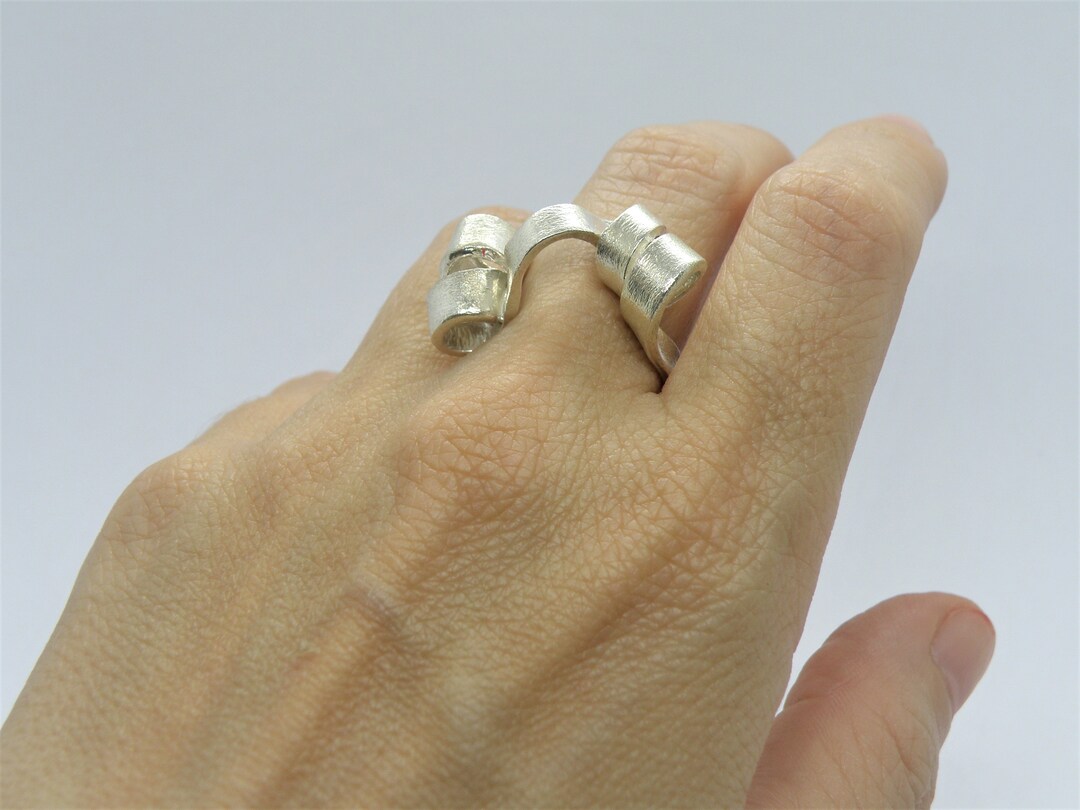 Ring Ribbon, Gold Plated Silver, Statement Bold Ring, Ribbon Infinity ...