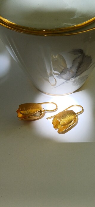 Orecchini Pendenti A Tulipano Boho Vintage Per Donna - Colore Argento - Gioielli A Fiore Con Bracciale - Regalo Originale