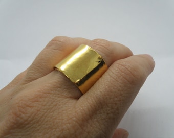 Wrap gold ring, Gold Plated silver, Hammered Ring, silver ring, minimal design, contemporary jewelry, adjustable size, gold ring hammered