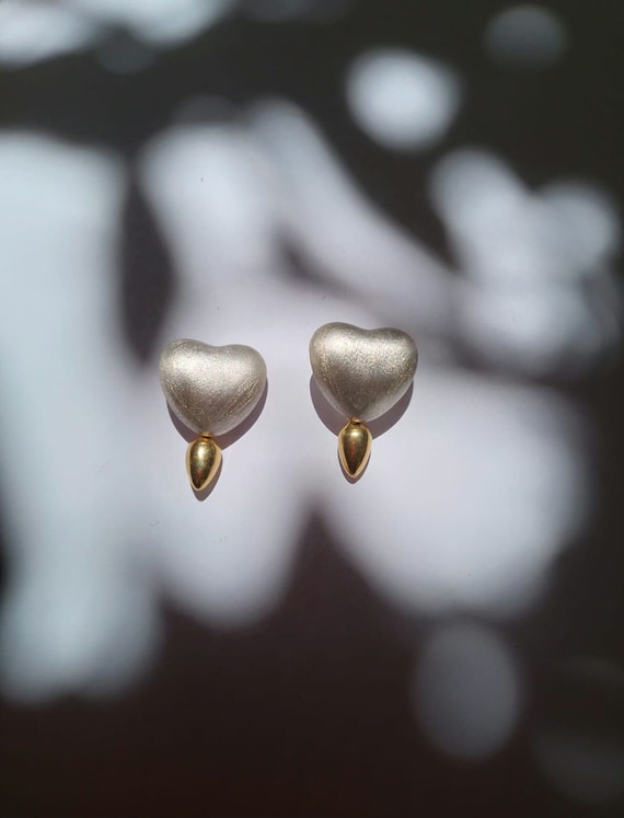 Orecchini a forma di cuore in argento sterling placcato oro