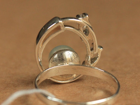 Vintage ring with pearl insert, Silver Ring, Sovi… - image 8