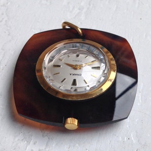 Vintage Pendant watch ,Womens watch ,Watch pendant ,Vintage Watch ,Russian watch ,purple watch glass, Mechanical watch , men&#39;s watch &quot;Chaika