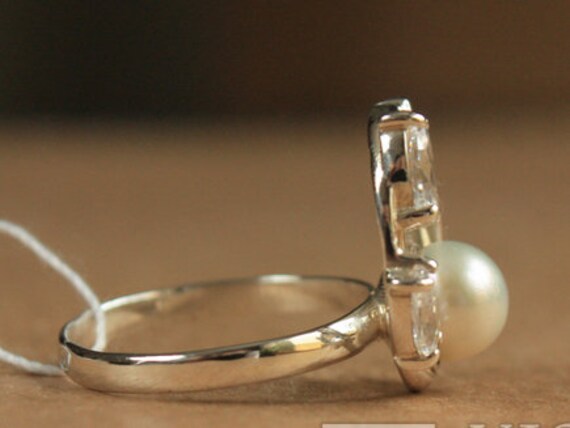 Vintage ring with pearl insert, Silver Ring, Sovi… - image 5