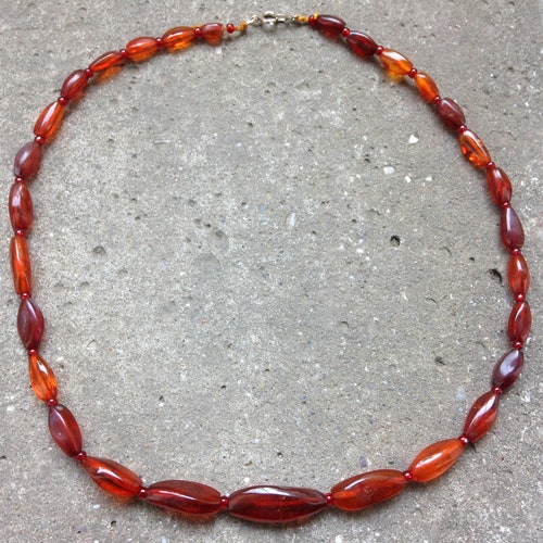 Natural shops Cognac Baltic Amber Necklace, Not Pressed Amber